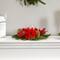 14" Poinsettia, Berry & Golden Pinecone Candelabrum Artificial Arrangement
